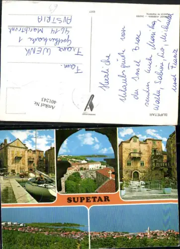 401243,Croatia Supetar Totale Segelboot Mehrbildkarte