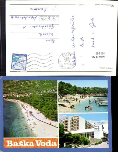 401245,Croatia Baska Voda Strand Strandleben Mehrbildkarte