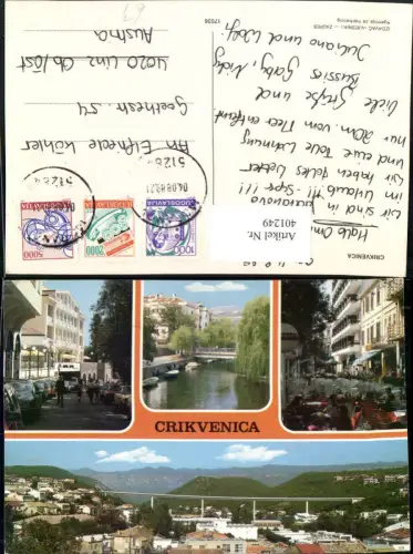 401249,Croatia Crikvenica Totale Brücke Kanal Straßenansicht Mehrbildkarte