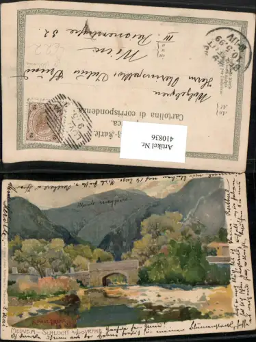 410836,Künstler Litho Rauul Frank Croatia Medvea Schlucht b. Lovrana Bergkulisse