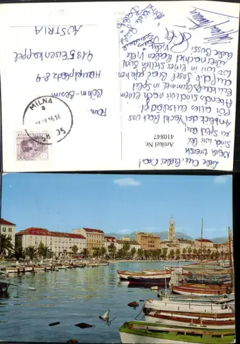 410847,Croatia Split Teilansicht Hafen Boote