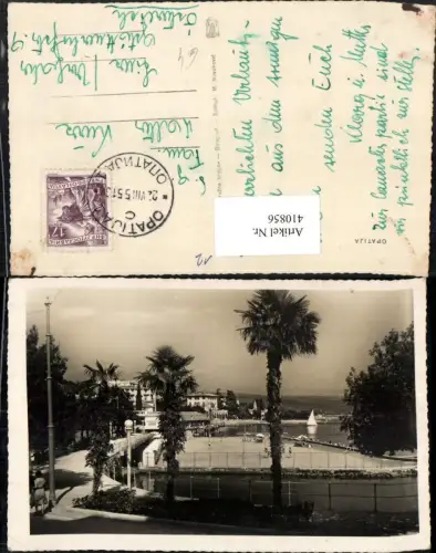 410856,Croatia Opatija Abbazia Teilansicht Palmen