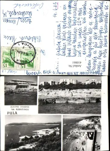 410861,Croatia Pula Zlatne Stijene na Podstinju Küste Strand Mehrbildkarte