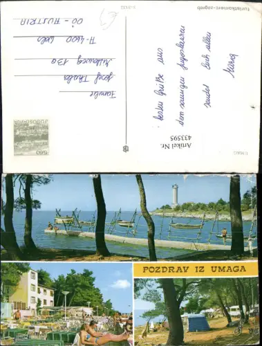 433595,Croatia Umag Strand Küste Camping Leuchtturm Mehrbildkarte