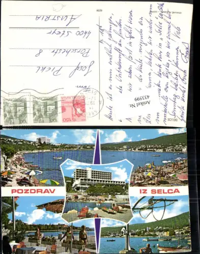 433599,Croatia Selce Teilansicht Strand Mehrbildkarte
