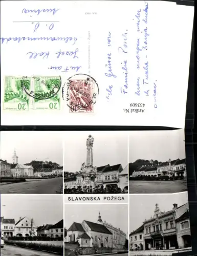 433609,Croatia Slavonska Pozega Kirche Säule Mehrbildkarte