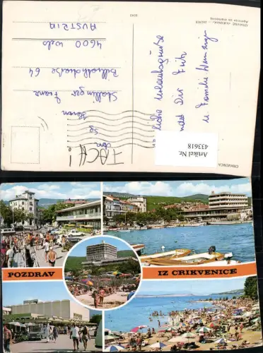 433618,Croatia Crikvenica Teilansicht Strand Strandleben Mehrbildkarte