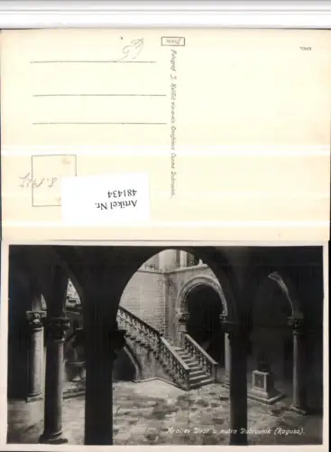 481434,Croatia Ragusa Dubrovnik Kraljev Dvor Hof Arkaden