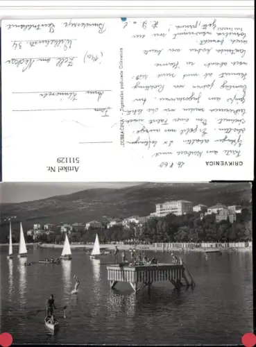 511129,Croatia Crikvenica Teilansicht Strandleben Segelboote
