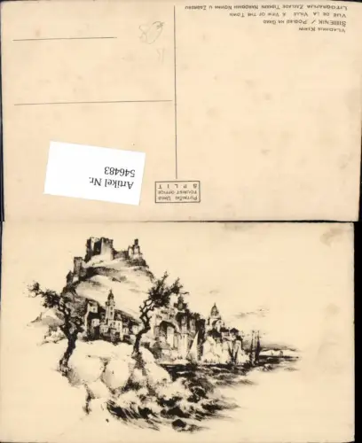 546483,Croatia tolle Künstler AK Vladimir Kirin (Zagreb) Sibenik pogled Grad (