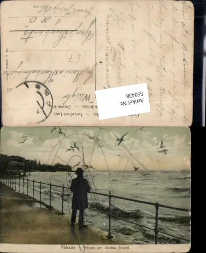 550438,Croatia tolle AK Abbazia Adria Küstenland Slatina Strand Möven Vögel