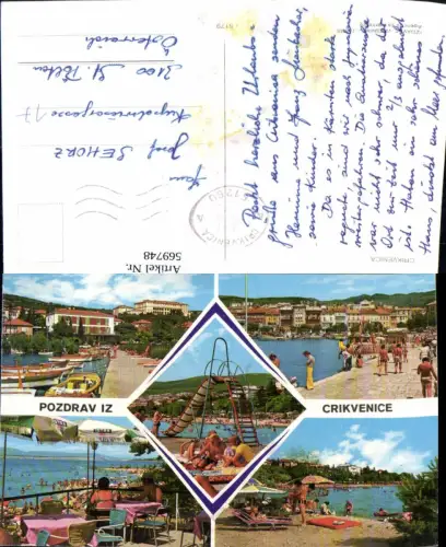 569748,Mehrbild Ak Crikvenica Croatia Boote Strandleben