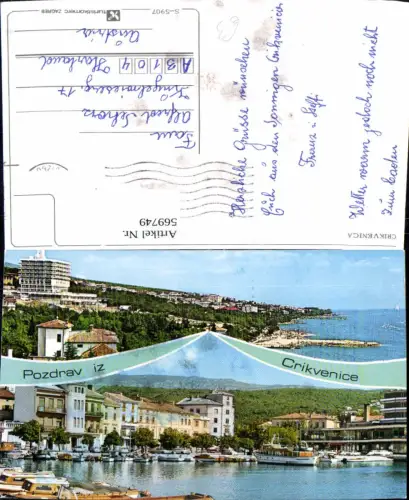569749,Mehrbild Ak Crikvenica Croatia Boote Strandleben