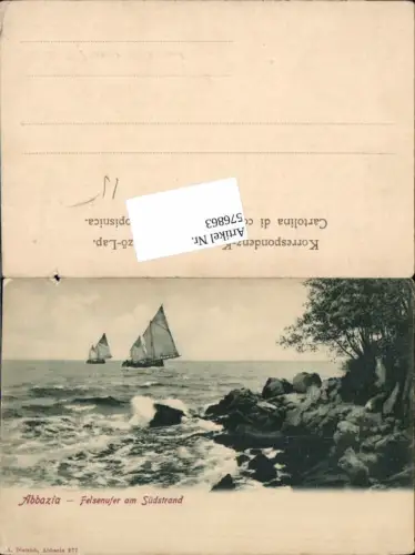 576863,Croatia Abbazia Opatija Felsenufer Südstrand