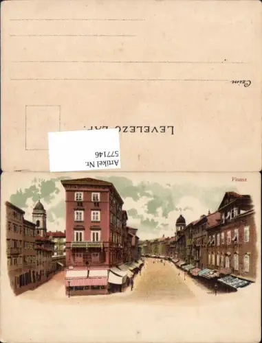 577146,Fiume Rijeka Partie Lithographie