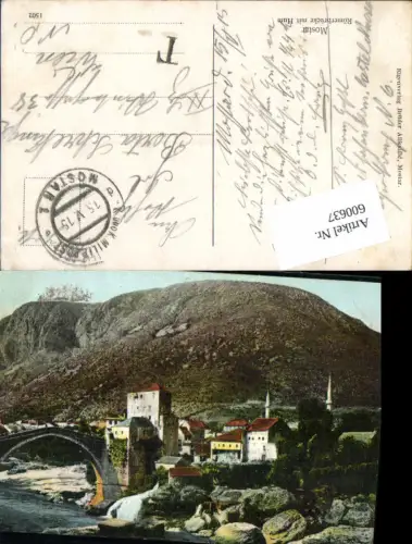 600637,Mostar Feldpost K. u. K. Milit. Post Mostar 1