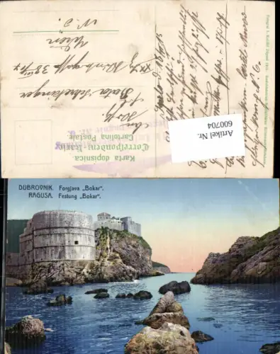 600704,Dubrovnik Ragusa Festung Bokar Feldpost K. u. K. Luftschifferabteilung Fliegerkompagnie
