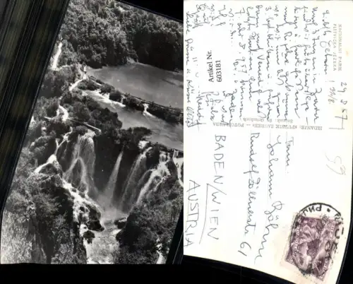603181,Foto Ak Plitvicka Jezera Wasserfall Croatia