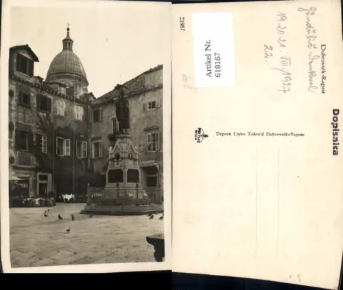 618167,Foto Ak Dubrovnik Raguse Statue Croatia