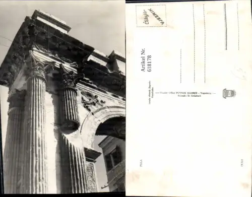 618178,Foto Ak Pula Detailansicht Triumphbogen Sergierbogen Croatia
