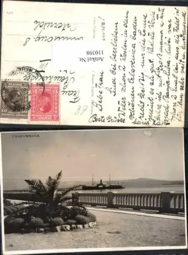 110398,Seltene FotoAK Crikvenica Schiff im Hafen 1925