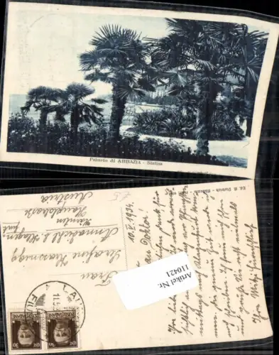 110421,Abbazia Palmen am Ufer 1930