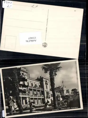 133427,Abbazia Hotel Caffe Quarnero Detailansicht 1930