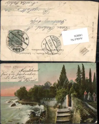 140826,Abbazia Cypressen am Meer 1900