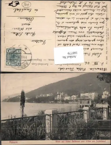 160779,Abbazia Blick auf Hotel Bellevue Villen am Südstrand 1900
