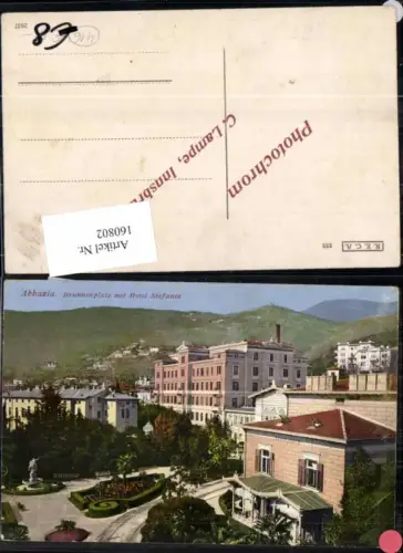 160802,Abbazia Brunneplatz m. Hotel Stefanie 1910