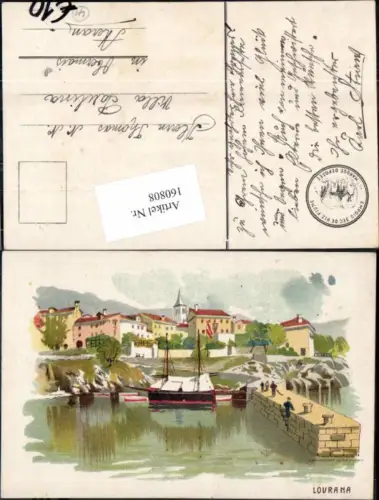 160808,Lovrana Laurana Litho Hafen 1900