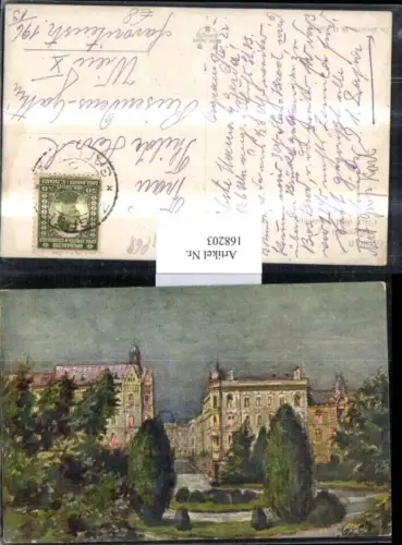 168203,Künstlerkarte Zagreb Akademie Vorplatz