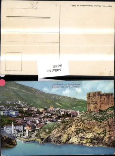 168251,Dubrovnik sa Lavrjencom Ragusa mit Fort Lorenzo Ortsansicht pub Purger e Co 12564