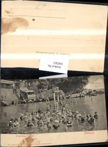 168263,Abbazia Angiolina Seebad Menschen beim Baden