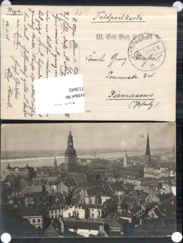713645 Riga Lettland Latvia Feldpost 1918 Pirmasens