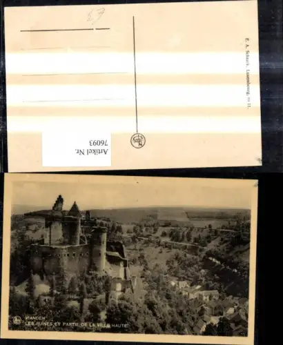 76093,Vianden les Ruines et Partie de la Ville Haute