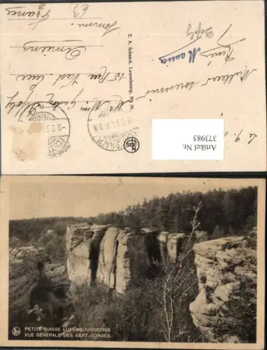 373985,Petite Suisse Luxembourgeoise Luxembourg Luxemburg Vue Generale des Sept-Gorges Felsen