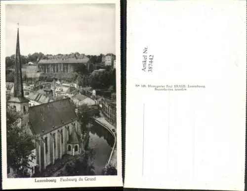 387442,Luxembourg Luxemburg Faubourg du Grund Teilansicht Kirche
