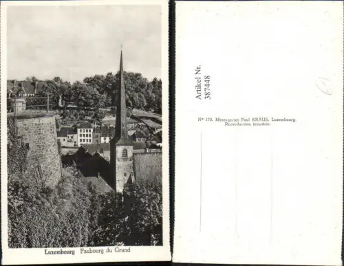 387448,Luxembourg Luxemburg Faubourg du Grund Teilansicht Kirche