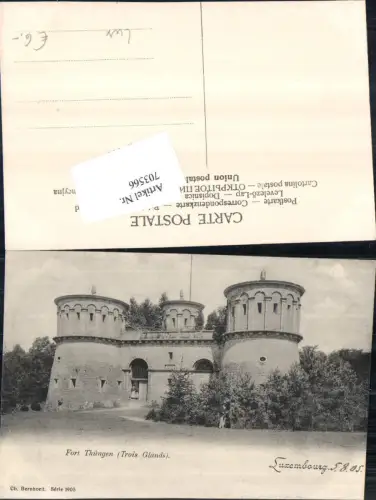 703566 Luxemburg Luxembourg Fort Thungen Trois Glands 1905 pub Ch. Bernhoeit