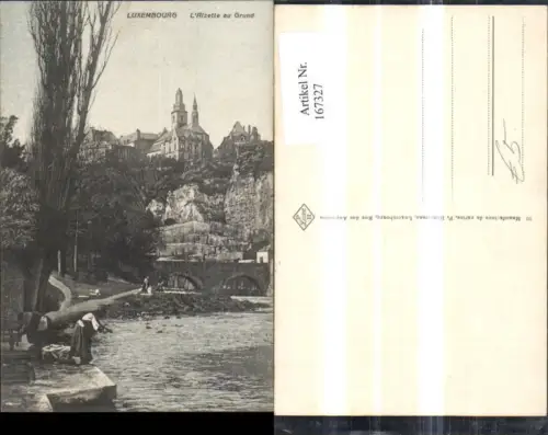 167327,Luxembourg L Alzette au Grund Brücke Personen