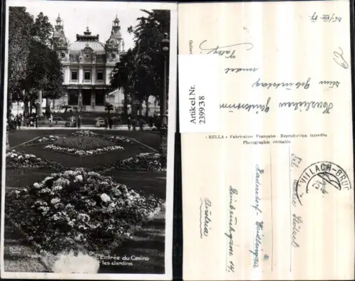 239938,Monte Carlo L'Entree du Casino et les Jardins