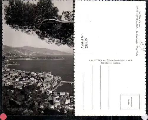239956,La Cote d'Azur Monte-Carlo Totale Le Cap Martin Vers l'Italie