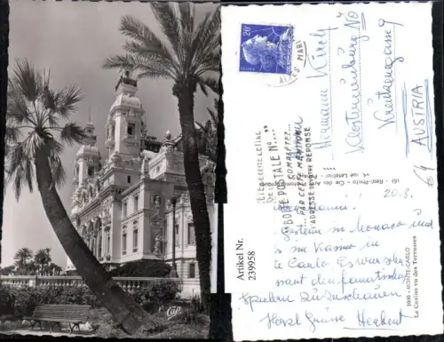 239958,Monte Carlo Le Casino vu des Trrasses