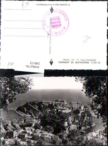 240172,Principaute de Monaco Ville sur son Rocher Totale
