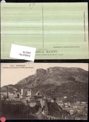 240179,Monaco Palais du Prince et Tete de Chien Palast