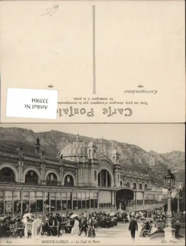 335904,Monte-Carlo Le Cafe de Paris Gebäude Terrasse