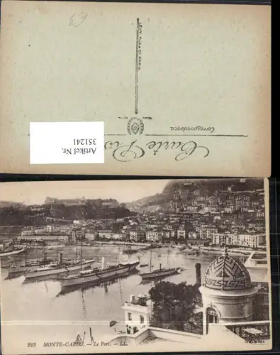 351241,Monte-Carlo Le Port Teilansicht Hafen Dampfer