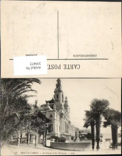 359472,Monaco Monte-Carlo Le Casino et les Terrasses Palmen