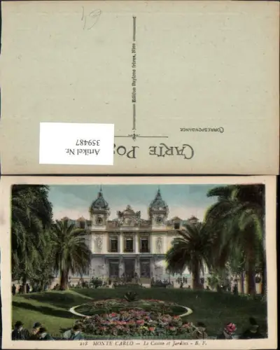 359487,Monaco Monte-Carlo Le Casino et Jardins Park Palmen